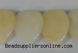 CTD03 Top drilled 22*30mm flat teardrop yellow aventurine beads