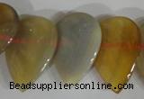 CTD08 Top drilled 22*30mm flat teardrop agate gemstone beads