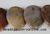 CTD10 Top drilled 22*30mm flat teardrop jasper gemstone beads