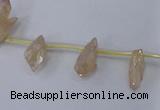 CTD1100 Top drilled 4*12mm - 5*18mm nuggets plated quartz beads