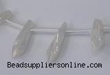 CTD1132 Top drilled 4*12mm - 6*20mm nuggets plated quartz beads