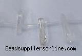 CTD1140 Top drilled 5*12mm - 6*18mm nuggets white crystal beads