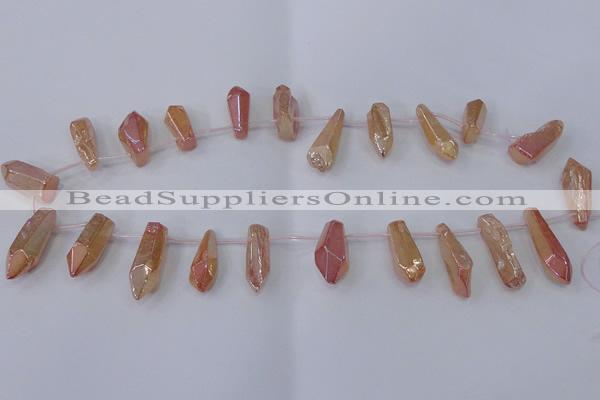 CTD1150 Top drilled 8*20mm - 10*30mm sticks plated quartz beads