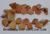 CTD1173 Top drilled 15*25mm - 30*40mm freeform plated agate beads