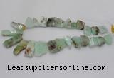 CTD1202 Top drilled 13*18mm - 15*40mm freeform Australia chrysoprase beads