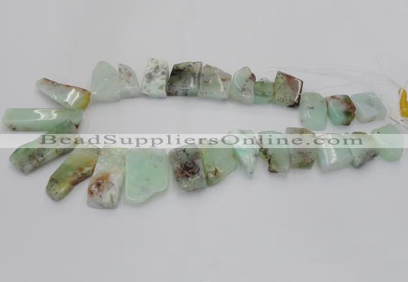 CTD1202 Top drilled 13*18mm - 15*40mm freeform Australia chrysoprase beads