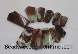 CTD1208 Top drilled 15*30mm - 25*50mm freeform Australia chrysoprase beads