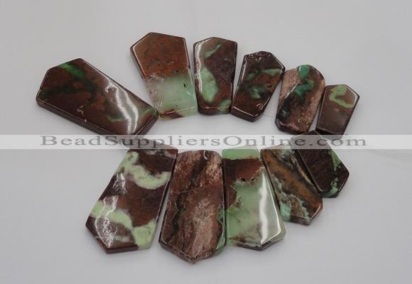 CTD1208 Top drilled 15*30mm - 25*50mm freeform Australia chrysoprase beads