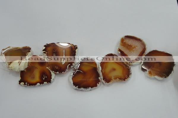 CTD1505 Top drilled 40*50mm - 40*55mm freeform agate slab beads