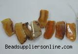 CTD1510 Top drilled 30*50mm - 30*70mm freeform agate slab beads