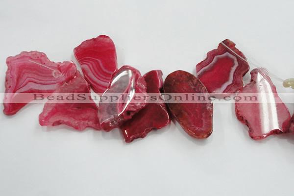 CTD1511 Top drilled 30*50mm - 40*65mm freeform agate slab beads