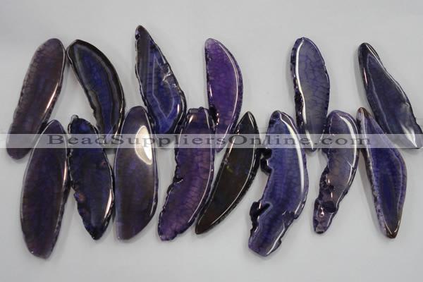 CTD1522 Top drilled 20*65mm - 25*80mm freeform agate slab beads