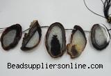 CTD1531 Top drilled 30*55mm - 40*65mm freeform agate slab beads