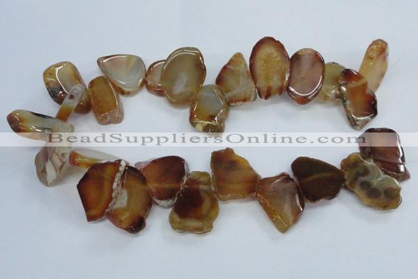 CTD1551 Top drilled 15*20mm - 25*30mm freeform agate slab beads