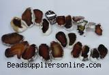 CTD1552 Top drilled 20*25mm - 35*45mm freeform agate slab beads