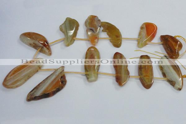 CTD1567 Top drilled 15*45mm - 25*60mm freeform agate slab beads