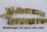 CTD1592 Top drilled 6*20mm - 8*45mm sticks lemon quartz beads