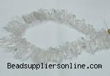 CTD1638 Top drilled 5*25mm - 7*45mm sticks white crystal beads