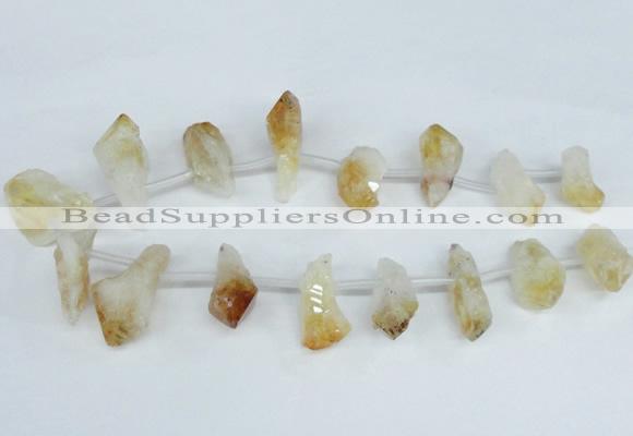 CTD1645 Top drilled 15*20mm - 18*35mm faceted nuggets citrine beads