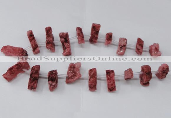 CTD1651 Top drilled 10*20mm - 15*40mm freeform druzy agate beads