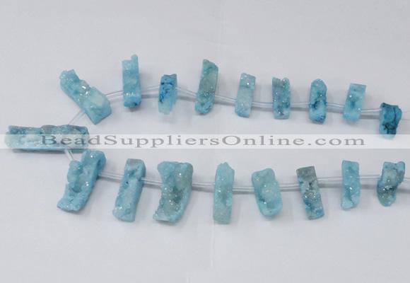 CTD1653 Top drilled 10*20mm - 15*40mm freeform druzy agate beads