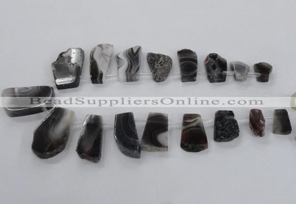 CTD1669 Top drilled 12*20mm - 25*45mm freeform agate gemstone beads