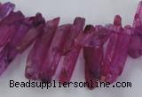 CTD1694 Top drilled 5*15mm - 7*35mm sticks dyed white crystal beads