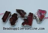 CTD1729 Top drilled 25*35mm - 30*45mm freeform agate slab beads