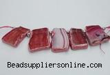 CTD1732 Top drilled 25*35mm - 30*45mm freeform agate slab beads