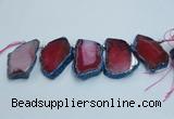 CTD1742 Top drilled 25*35mm - 35*50mm freeform agate slab beads