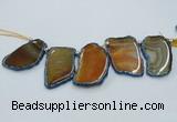 CTD1757 Top drilled 20*40mm - 35*55mm freeform agate slab beads