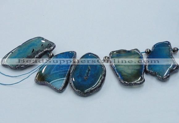 CTD1761 Top drilled 20*40mm - 35*55mm freeform agate slab beads