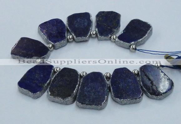 CTD1770 Top drilled 18*28mm - 22*35mm freeform lapis lazuli slab beads