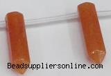 CTD1803 Top drilled 10*30mm - 10*32mm sticks red aventurine beads