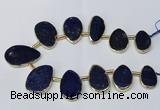 CTD1928 Top drilled 18*25mm - 25*40mm freeform lapis lazuli beads