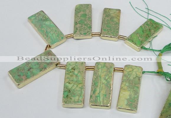 CTD1946 Top drilled 18*45mm - 20*50mm rectangle sea sediment jasper beads