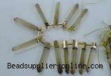 CTD1967 Top drilled 6*50mm - 10*60mm sticks lemon quartz beads