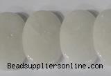 CTD20 Top drilled 20*30mm oval white stone beads wholesale