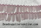 CTD2114 Top drilled 10*25mm - 12*45mm sticks rose quartz beads