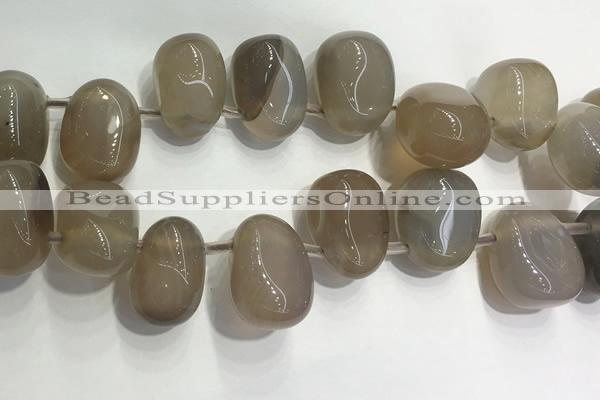 CTD2120 Top drilled 15*25mm - 18*25mm freeform agate beads