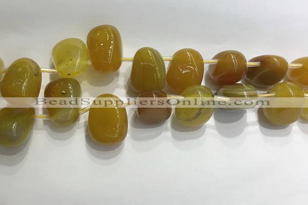 CTD2121 Top drilled 15*25mm - 18*25mm freeform agate beads