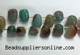 CTD2129 Top drilled 15*25mm - 18*25mm freeform agate beads