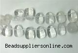 CTD2140 Top drilled 15*25mm - 18*25mm freeform white crystal beads