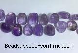 CTD2141 Top drilled 15*25mm - 18*25mm freeform amethyst beads