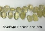 CTD2142 Top drilled 15*25mm - 18*25mm freeform lemon quartz beads