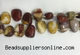 CTD2149 Top drilled 15*25mm - 18*25mm freeform mookaite beads