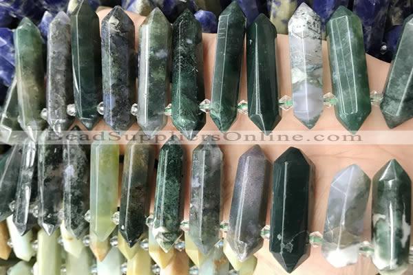 CTD2245 Top drilled 10*22mm - 12*45mm faceted nuggets Indian agate beads