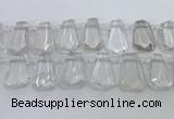 CTD2265 Top drilled 16*28mm - 20*30mm faceted freeform white crystal beads