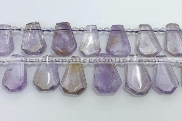 CTD2266 Top drilled 16*28mm - 20*30mm faceted freeform ametrine beads