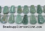 CTD2269 Top drilled 16*28mm - 20*30mm faceted freeform amazonite beads